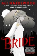 Black and white cover with a bride standing with a wolf behind her