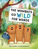 3 wombats in the forest with one holding a purse