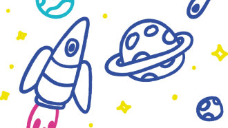 cartoon drawing of space